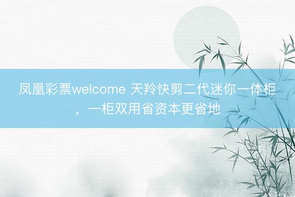 凤凰彩票welcome 天羚快剪二代迷你一体柜，一柜双用省资本更省地