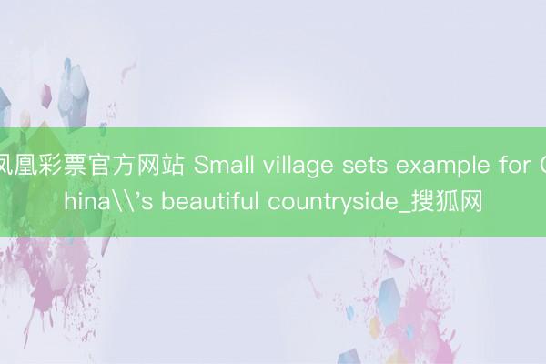 凤凰彩票官方网站 Small village sets example for China\'s beautiful countryside_搜狐网