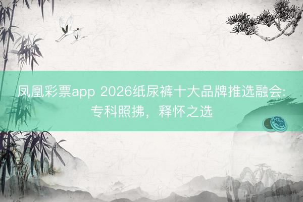 凤凰彩票app 2026纸尿裤十大品牌推选融会:专科照拂，释怀之选
