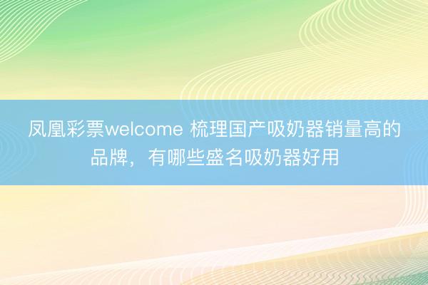 凤凰彩票welcome 梳理国产吸奶器销量高的品牌，有哪些盛名吸奶器好用