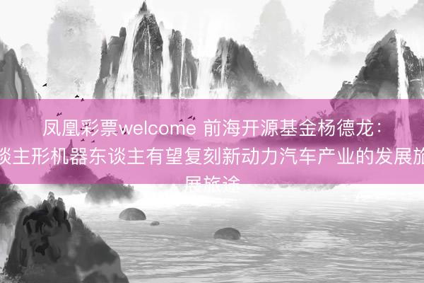 凤凰彩票welcome 前海开源基金杨德龙:东谈主形机器东谈主有望复刻新动力汽车产业的发展旅途