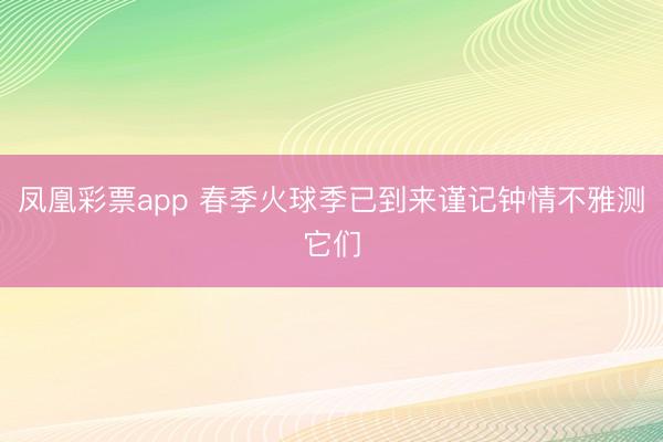 凤凰彩票app 春季火球季已到来谨记钟情不雅测它们