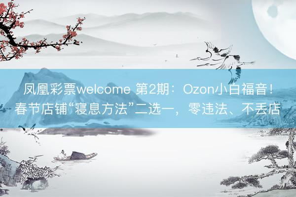 凤凰彩票welcome 第2期：Ozon小白福音！春节店铺“寝息方法”二选一，零违法、不丢店✨