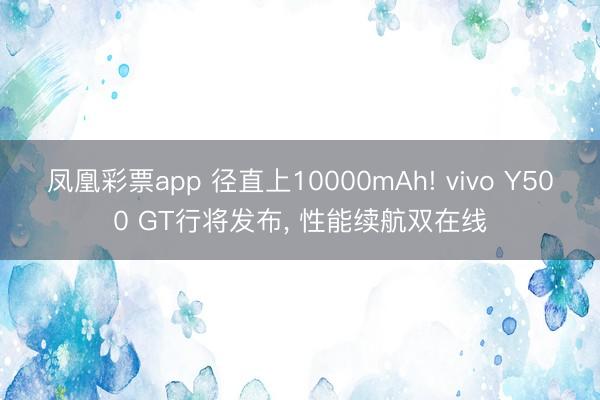 凤凰彩票app 径直上10000mAh! vivo Y500 GT行将发布， 性能续航双在线