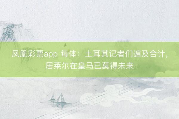 凤凰彩票app 每体：土耳其记者们遍及合计，居莱尔在皇马已莫得未来