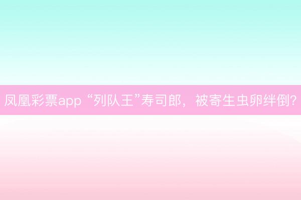 凤凰彩票app “列队王”寿司郎，被寄生虫卵绊倒？