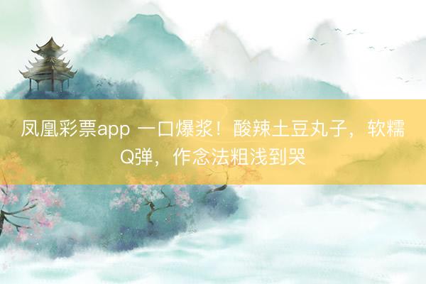 凤凰彩票app 一口爆浆！酸辣土豆丸子，软糯Q弹，作念法粗浅到哭