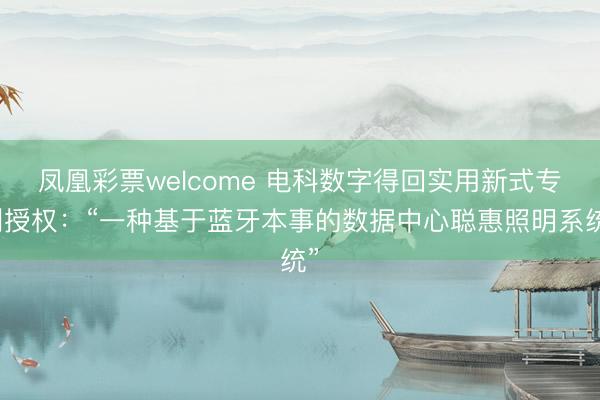 凤凰彩票welcome 电科数字得回实用新式专利授权：“一种基于蓝牙本事的数据中心聪惠照明系统”