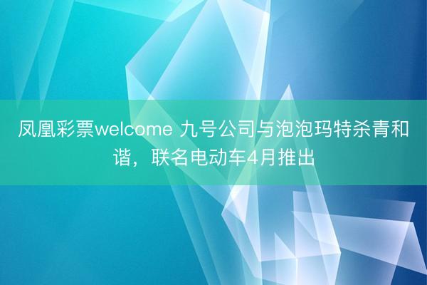 凤凰彩票welcome 九号公司与泡泡玛特杀青和谐，联名电动车4月推出