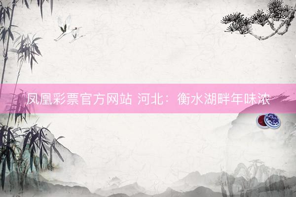 凤凰彩票官方网站 河北：衡水湖畔年味浓