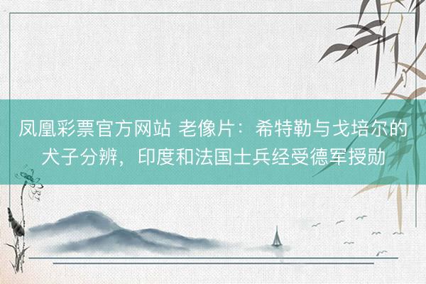 凤凰彩票官方网站 老像片：希特勒与戈培尔的犬子分辨，印度和法国士兵经受德军授勋