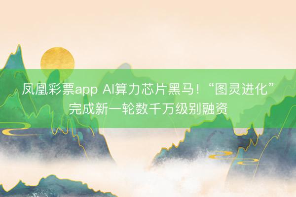 凤凰彩票app AI算力芯片黑马！“图灵进化”完成新一轮数千万级别融资