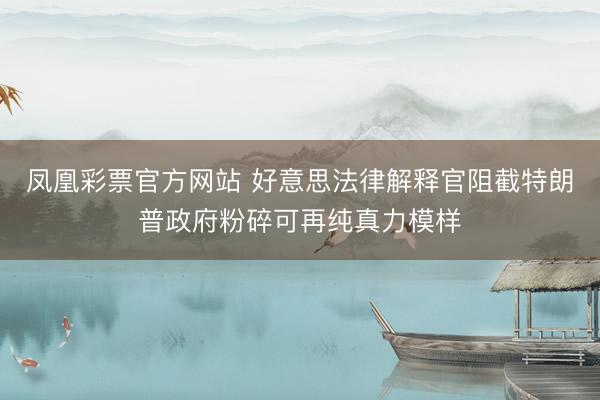 凤凰彩票官方网站 好意思法律解释官阻截特朗普政府粉碎可再纯真力模样